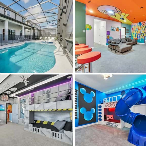 5 Themed Rooms | Bunk Slide | Private Pool 6283 - Image 1